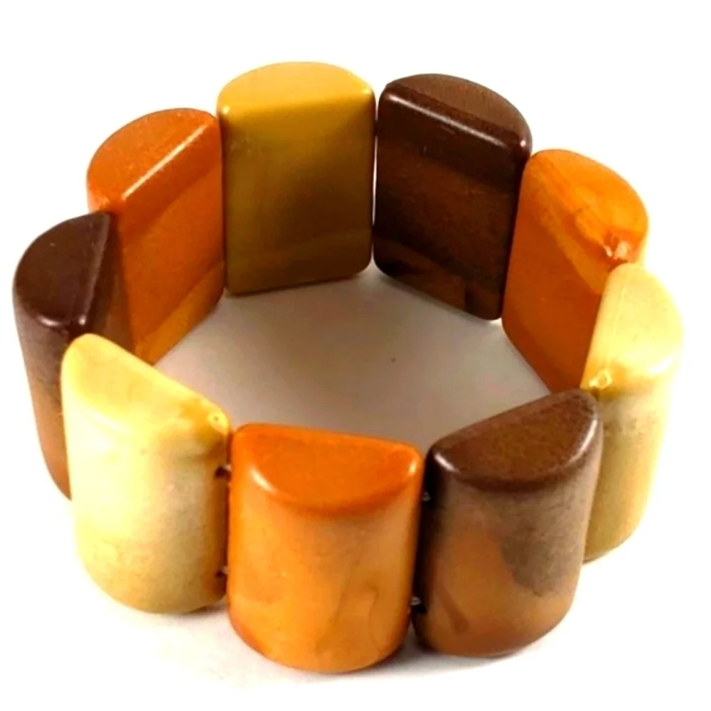 Stretchy Colorful Chunky Beaded Bracelet - Women's Fashion Jewelry - 7-inch